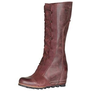 Sorel Women's Cate The Great Wedge Boots-Redwood/British Tan